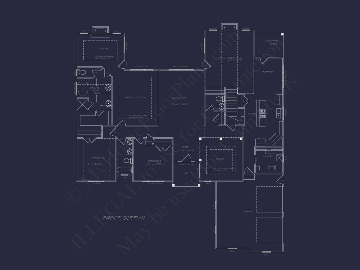 Traditional Craftsman Home Plan – 2,520 Sq. Ft. with Vaulted Ceilings & Open Layout