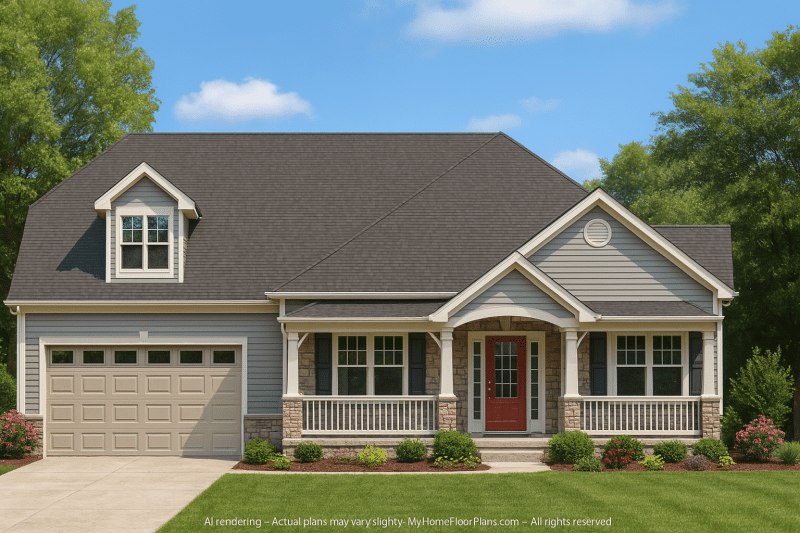 Traditional Craftsman House Plan 2-Story Blueprint with CAD Design