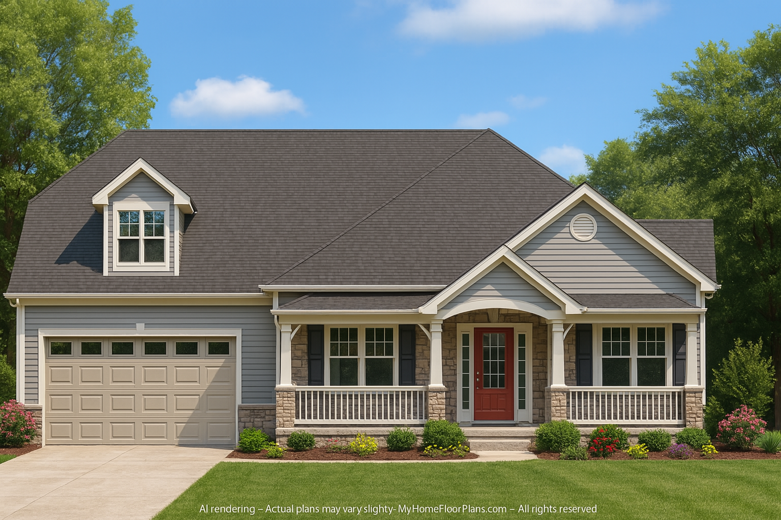 Traditional Craftsman House Plan 2-Story Blueprint with CAD Design