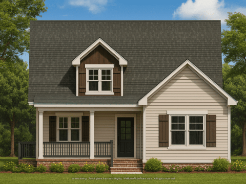 Traditional Home Plan with 2 Stories – Blueprint and CAD Design