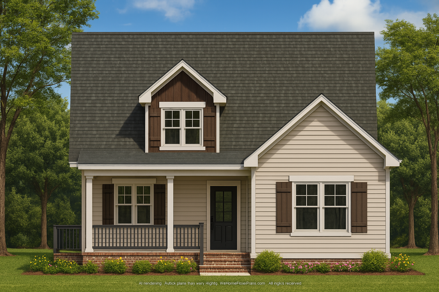Traditional Home Plan with 2 Stories – Blueprint and CAD Design