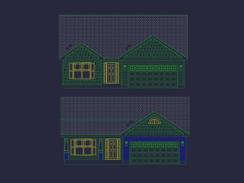 Traditional Ranch House Plan with CAD Blueprint Designs