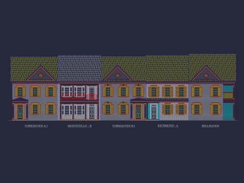 Traditional Townhome Floor Plan with Colonial Revival Design