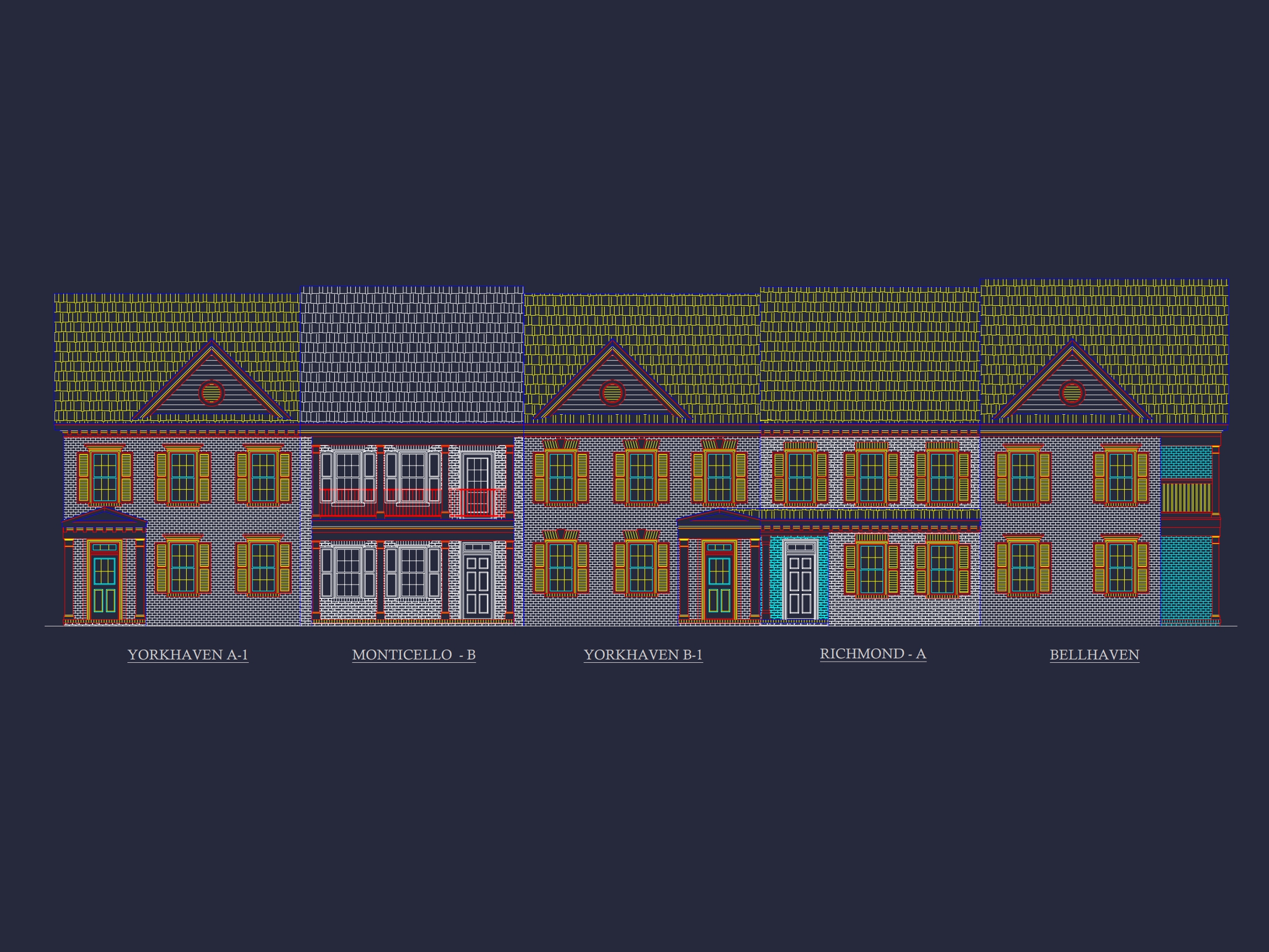 Traditional Townhome Floor Plan with Colonial Revival Design