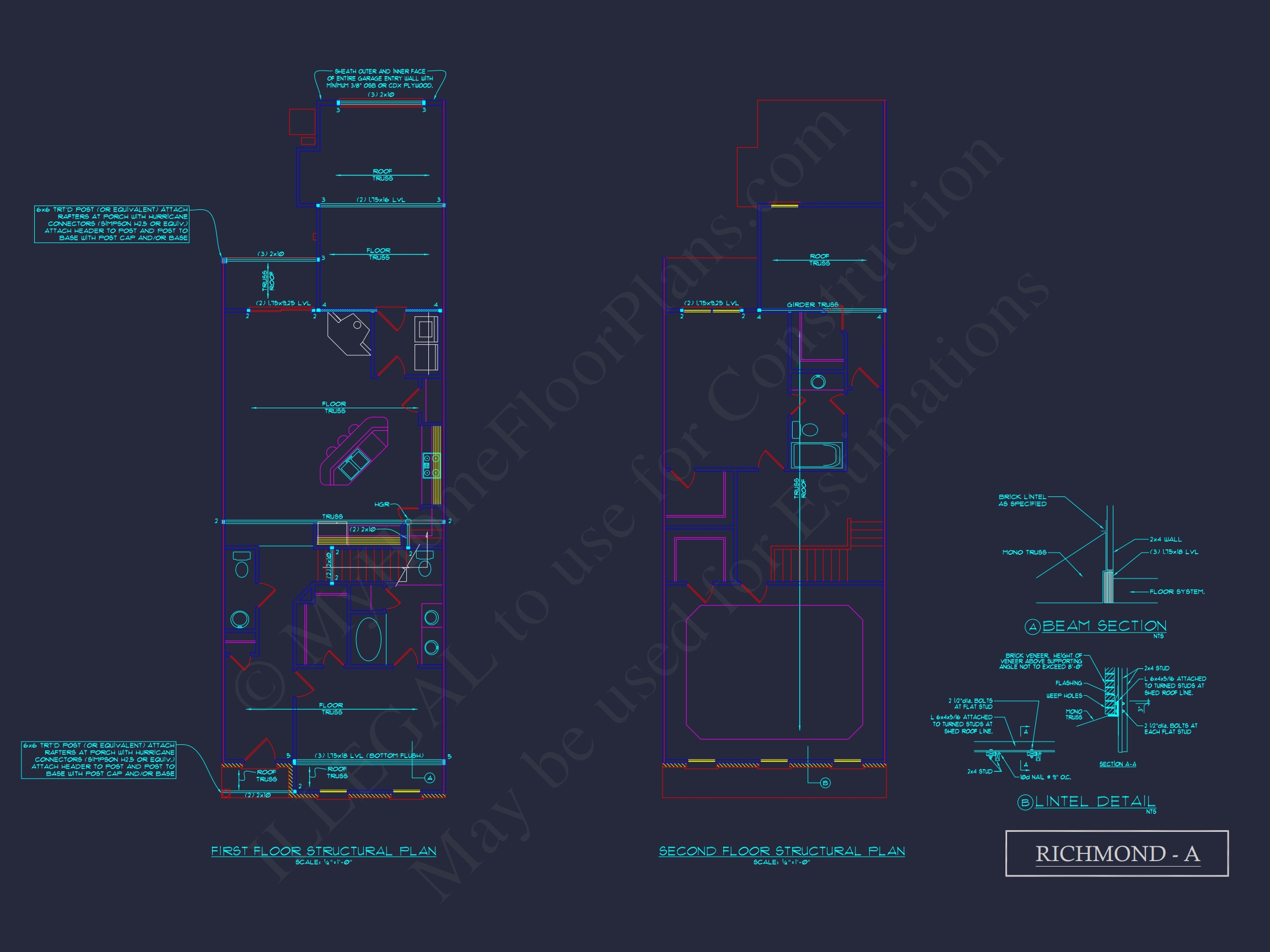 Traditional Townhome Floor Plan with Colonial Revival Design