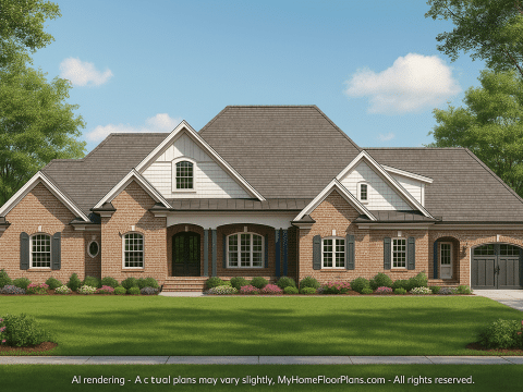Traditional Tudor Home Plan with 4,485 Sq Ft Floor Plan & Blueprint