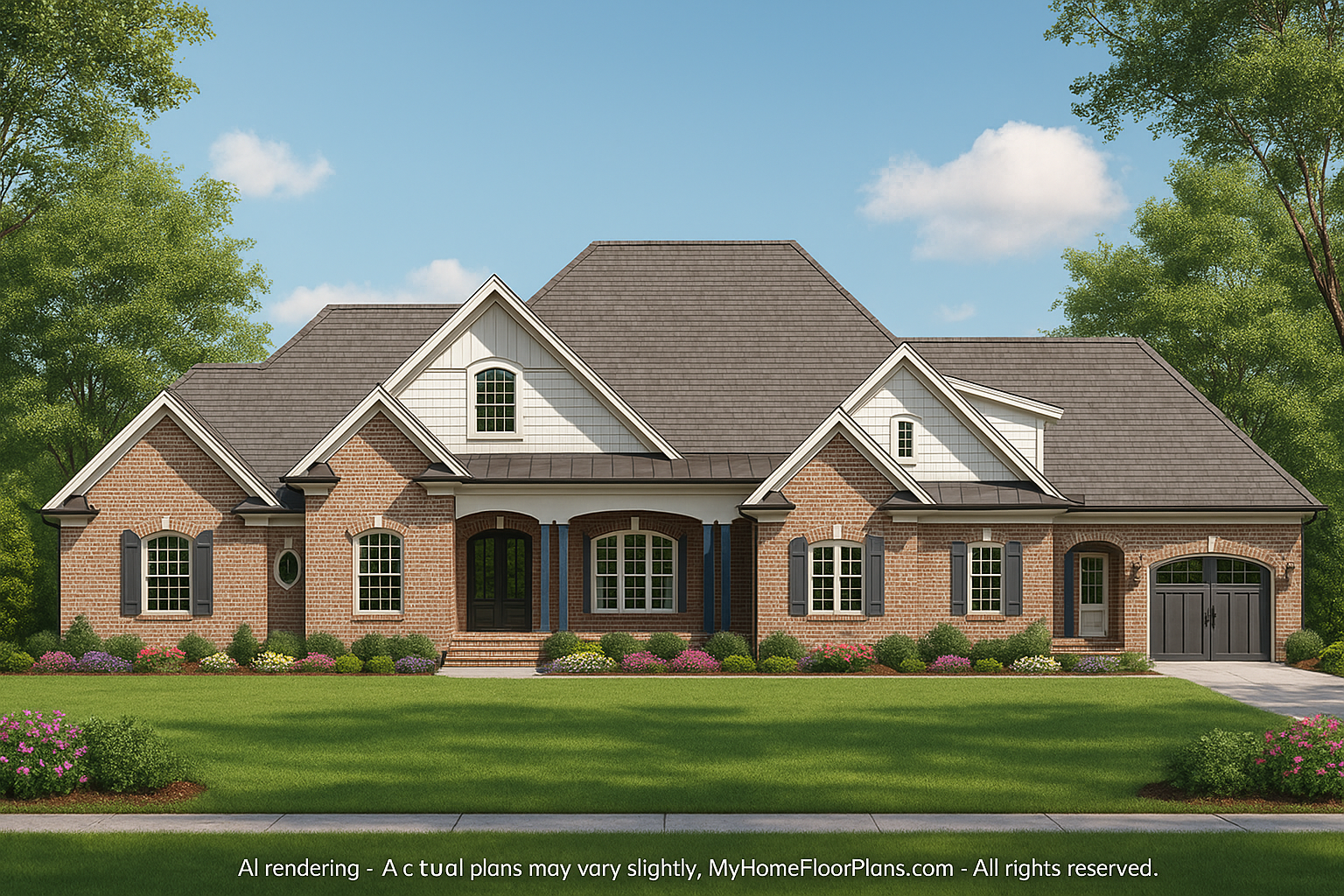 Traditional Tudor Home Plan with 4,485 Sq Ft Floor Plan & Blueprint