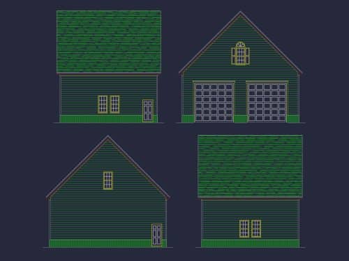 Two-Story Garage House Plan with Versatile CAD Design