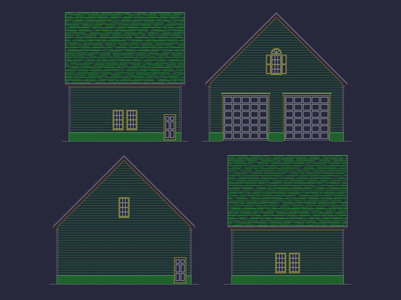 Two-Story Garage House Plan with Versatile CAD Design
