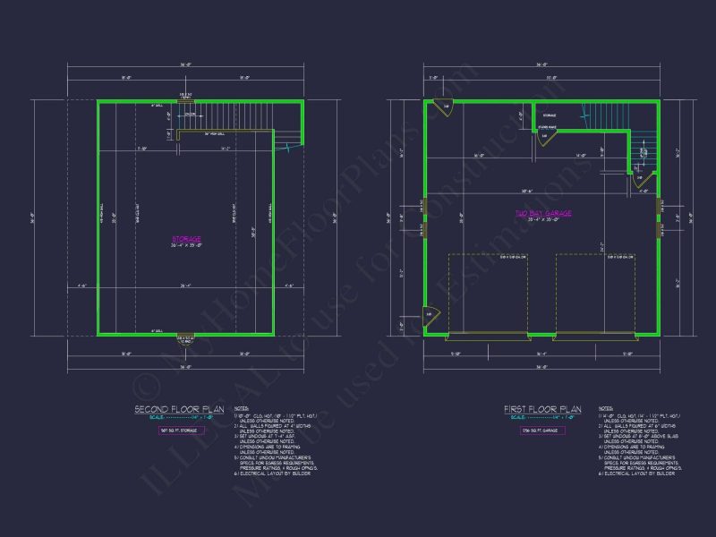 Two-Story Garage House Plan with Versatile CAD Design