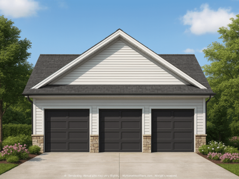 Two-Story Garage house Plan with CAD Designs and Floor Plan