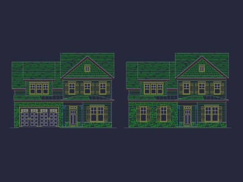 Unique Modern Suburban Home Plan with CAD Floor & Blueprint Designs