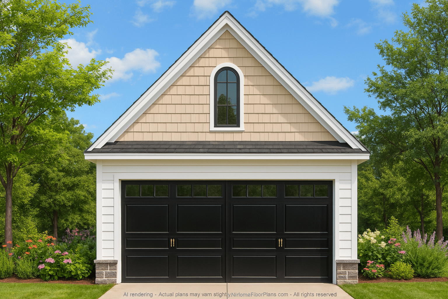 Versatile 2-Car Garage Blueprint with Attic Storage & CAD Designs
