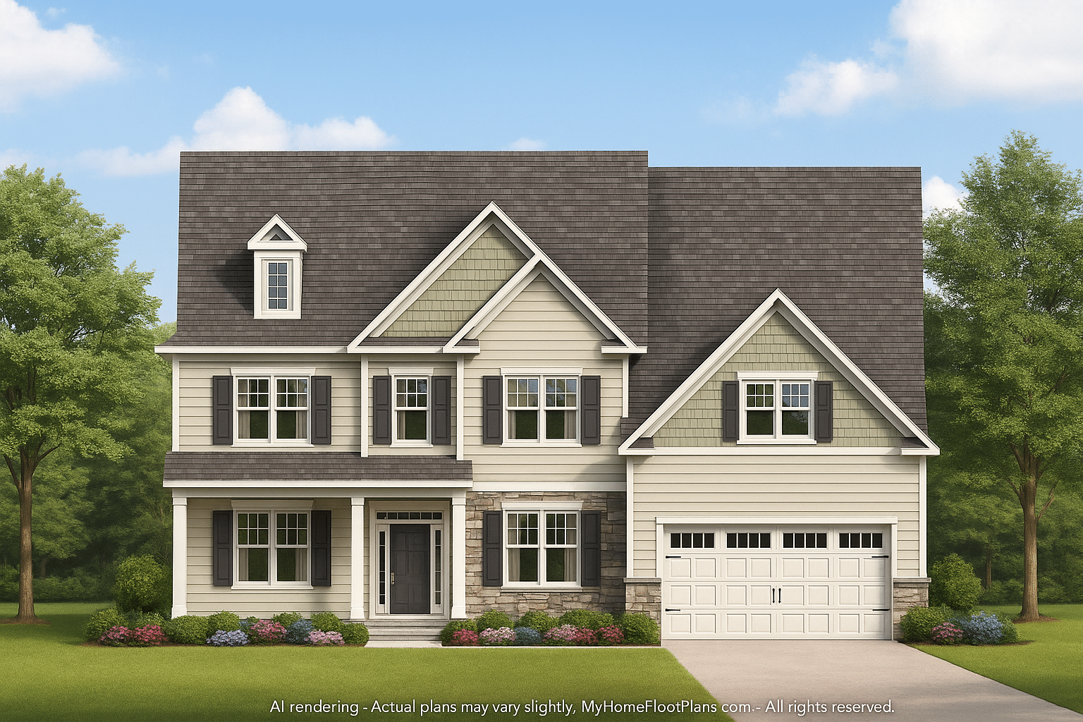 Versatile 3-Story House Plan with 5 Bedrooms and Open Floor Design