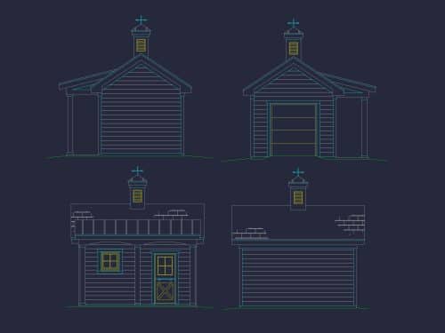 Compact Shed Plan: 16'x16' Garden Shed with Covered Porch & Vaulted Ceilings