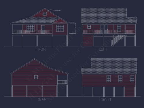 Beach Home Plan: 1,320 Sq. Ft. Coastal Design with CAD Floor Plan