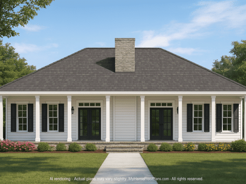 1-Story House Plan with CAD Designs and Open Floor Layout