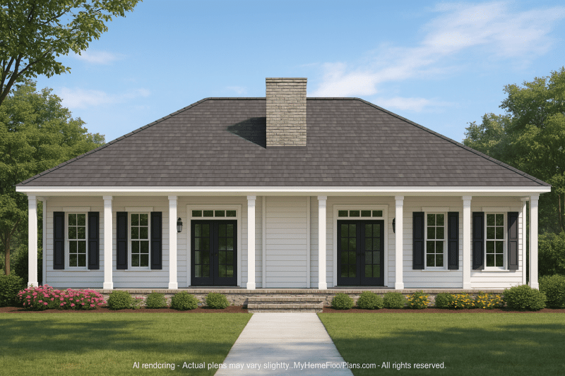 1-Story House Plan with CAD Designs and Open Floor Layout