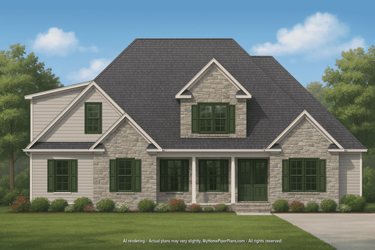 1.5-Story Craftsman House Plan with Bonus Room & 4 Bedrooms
