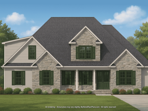 1.5-Story Craftsman House Plan with Bonus Room & 4 Bedrooms