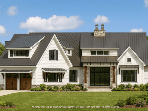 1.5-Story Craftsman House Plan with Bonus Room & Open Floor Layout