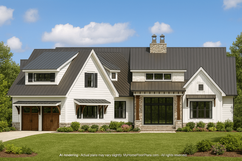 1.5-Story Craftsman House Plan with Bonus Room & Open Floor Layout