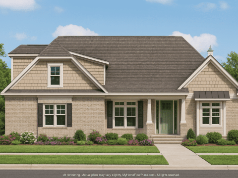 2-Story, 5-Bed Traditional House Floor Plan with Open Layout