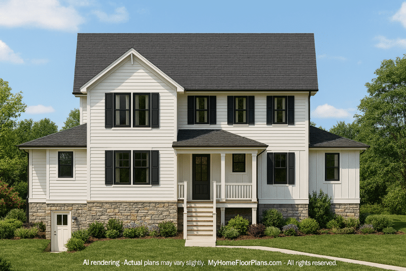 2-Story Coastal House Plan with Elevator and Screened Porch