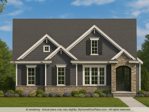 2-Story Craftsman House Plan with Garage, Bonus Room & Open Layout