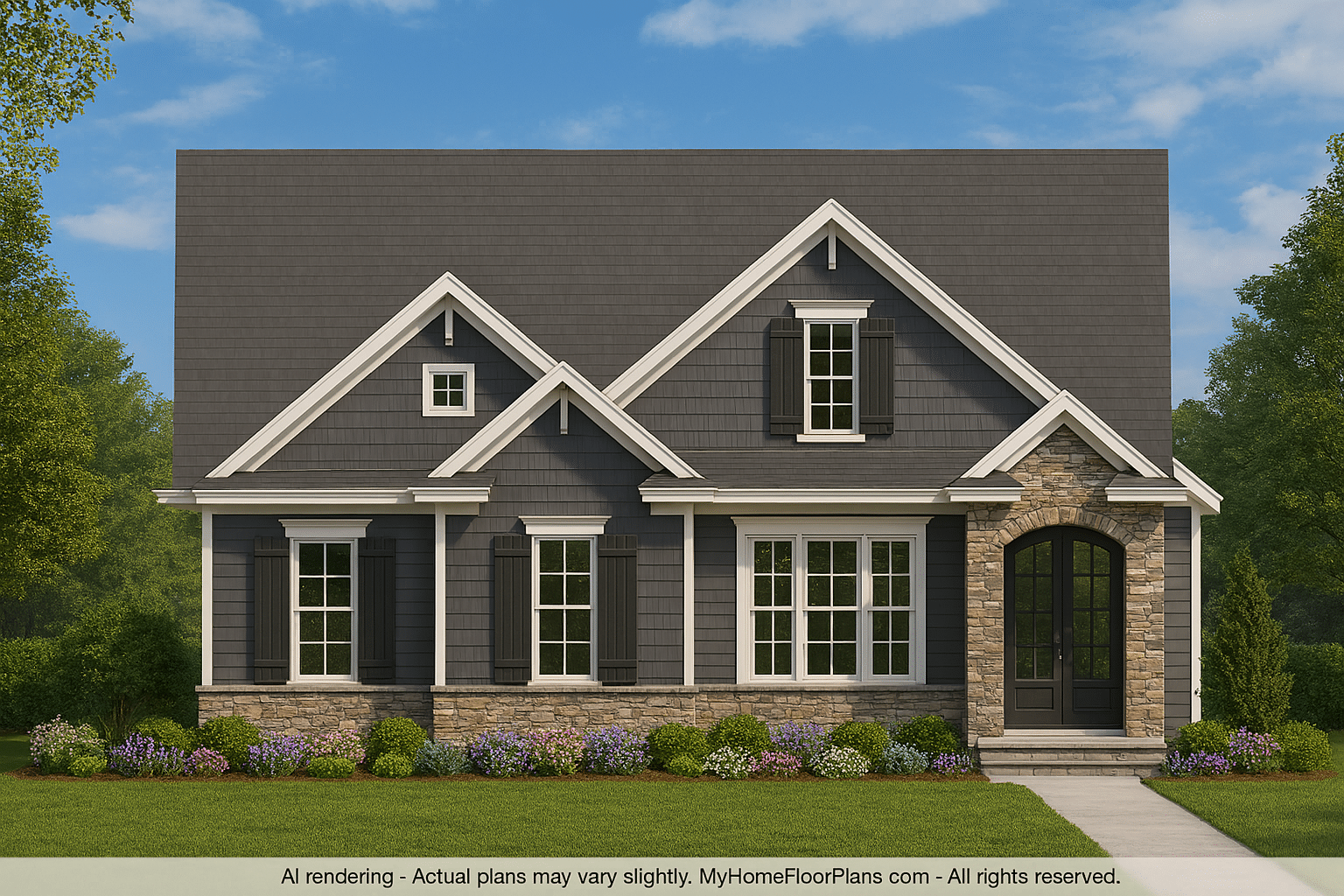 2-Story Craftsman House Plan with Garage, Bonus Room & Open Layout