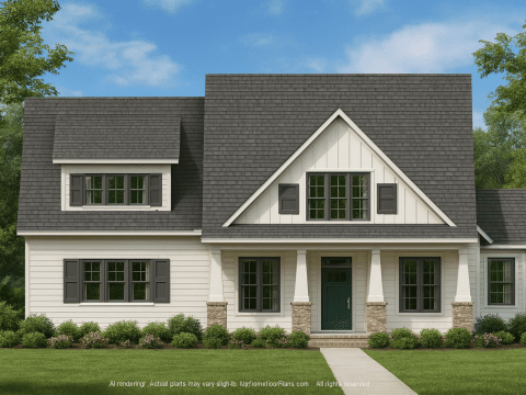 2-Story Craftsman House Plan with Vaulted Ceilings & Flexible Layout