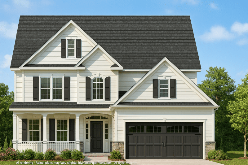 2-Story Home Design Blueprint with Craftsman-Inspired Charm