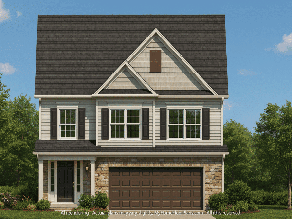 2-Story House Plan with Bonus Room and 3 Bedrooms