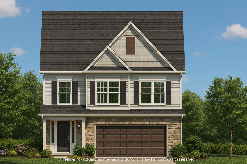 2-Story House Plan with Bonus Room and 3 Bedrooms