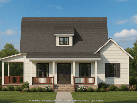 2-Story Traditional Craftsman Home Plan CAD Designs & Blueprint