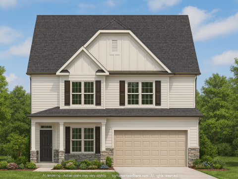 2-Story Traditional Home Plan with 4 Bedrooms and Open Floor Plan
