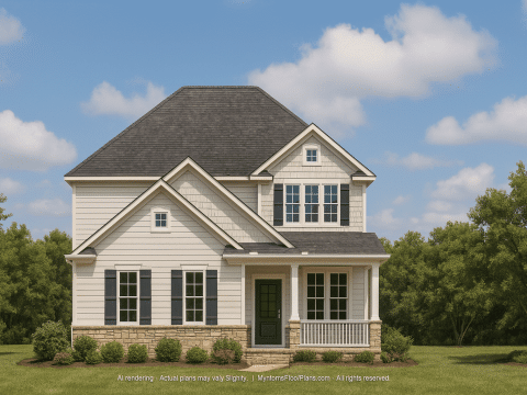 2-Story Traditional House Plan with 4 Bedrooms & Open Layout