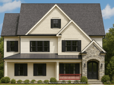 2.5-Story Craftsman House Plan with 4 Bedrooms & Open Layout