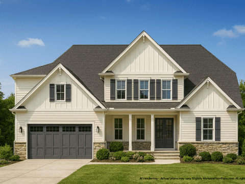 4-Bedroom Home CAD Plan with 2-Car Garage and Loft