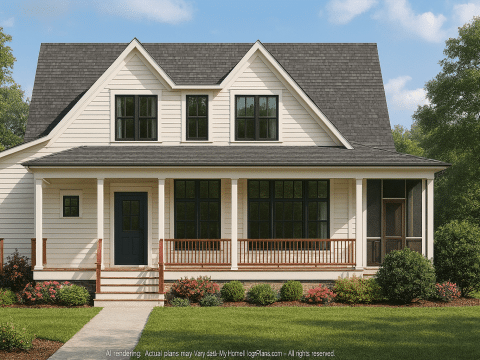 Architectural Home Design Blueprint with 2 Floors and CAD