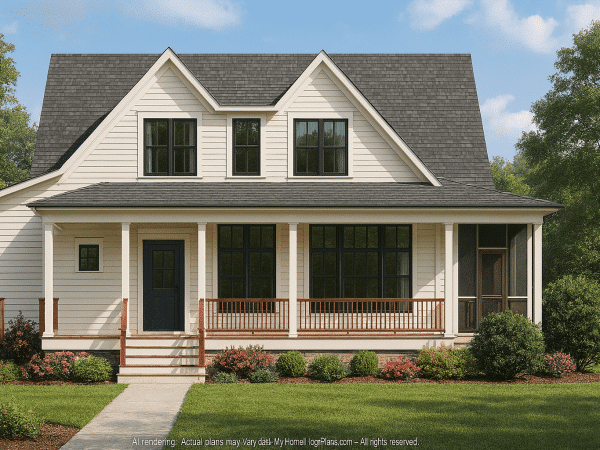 Architectural Home Design Blueprint with 2 Floors and CAD