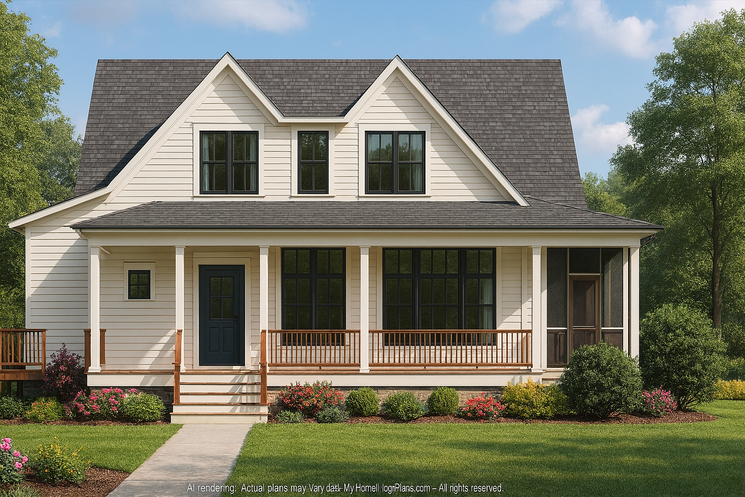 Architectural Home Design Blueprint with 2 Floors and CAD