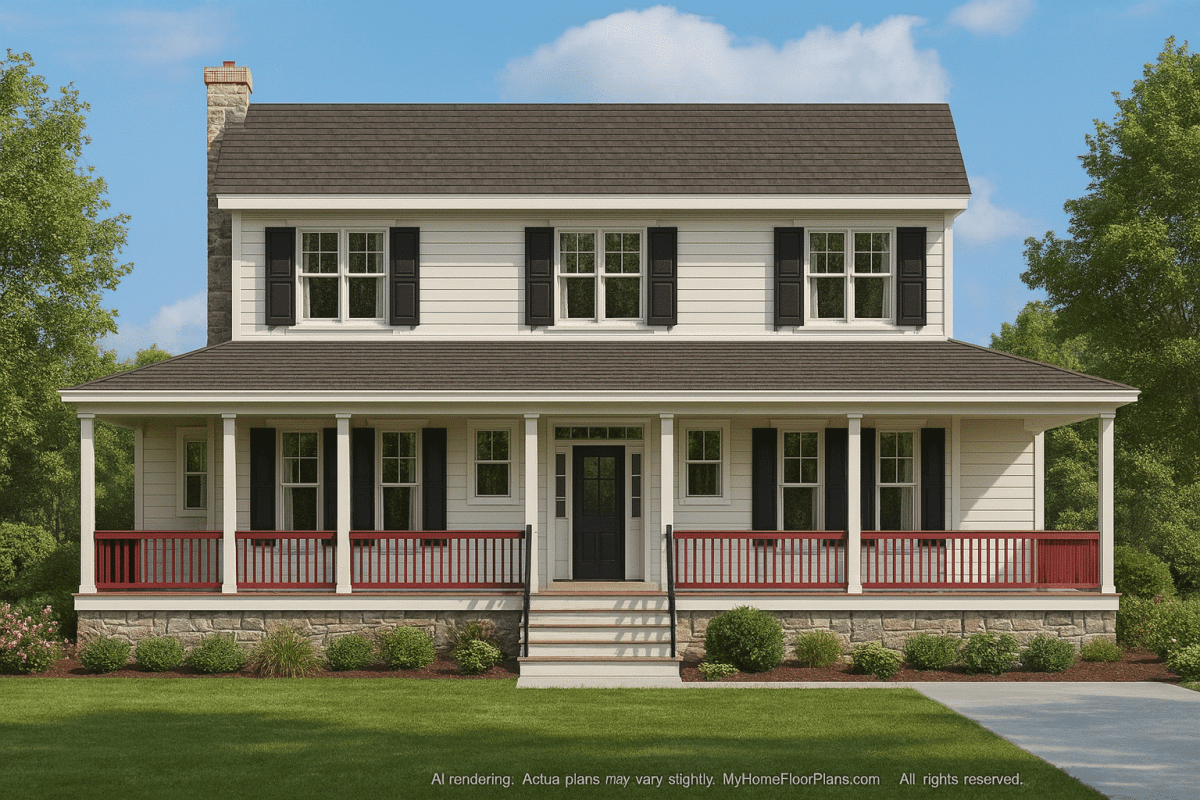 Beach Home Design with Wraparound Porch and Coastal Elegance