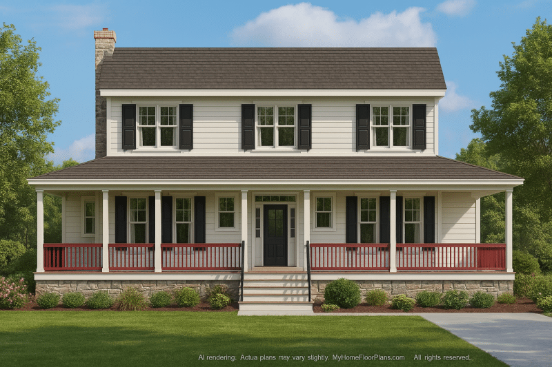 Beach Home Design with Wraparound Porch and Coastal Elegance