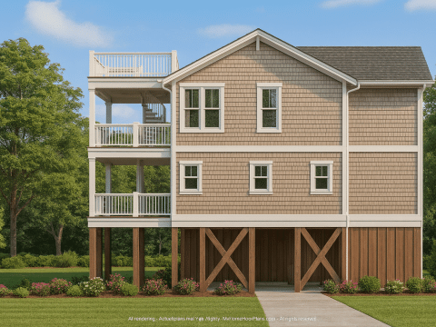 Beach Home Floor Plan with 4 Bedrooms & Modern CAD DesignsBeach Home Floor Plan with 4 Bedrooms & Modern CAD Designs