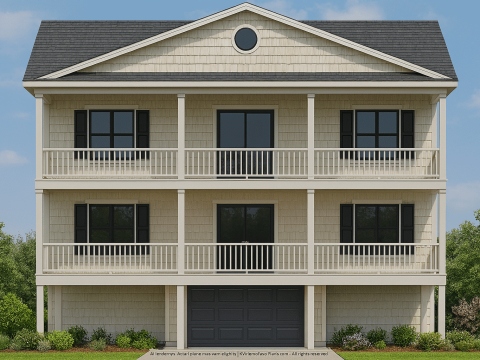 Beach House Plan with Elevator – Coastal Living in a 4-Bed, 3.5-Bath Design