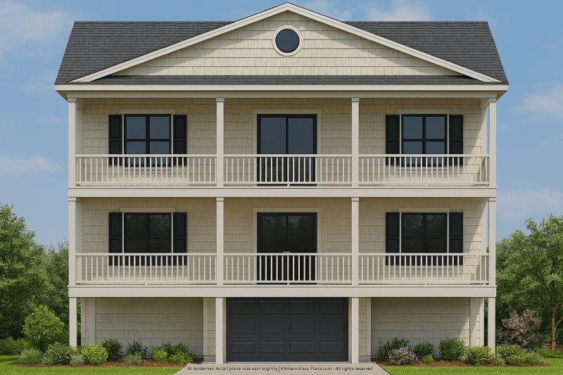 Beach House Plan with Elevator – Coastal Living in a 4-Bed, 3.5-Bath Design