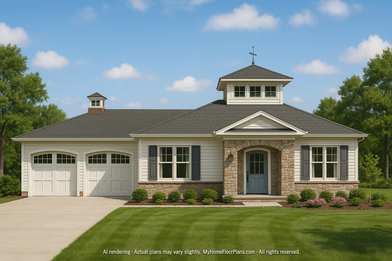 Beach House Plan with Spacious Layout, Vaulted Ceilings & CAD Designs