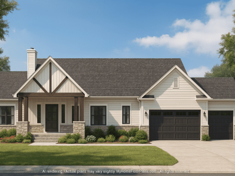 Beautiful 1-Story House Plan with Vaulted Ceilings & CAD Files