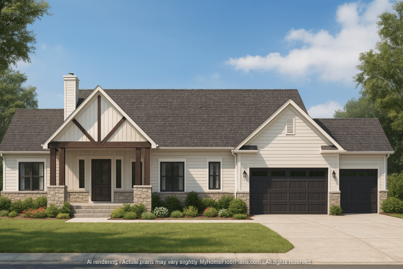 Beautiful 1-Story House Plan with Vaulted Ceilings & CAD Files